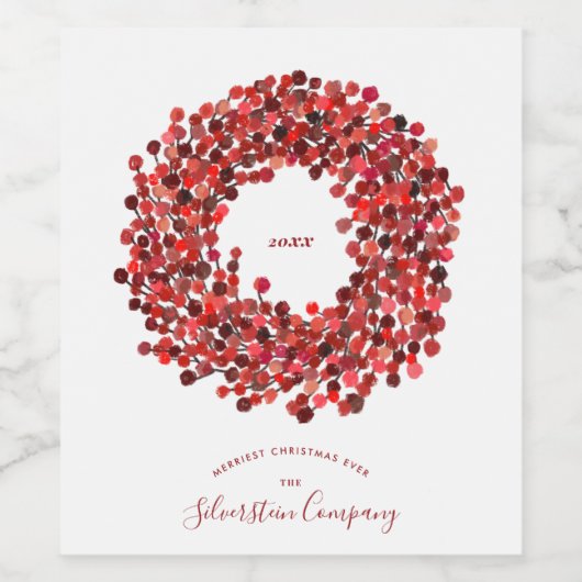 Een botanische kerst wijn etiket (Enkel label)