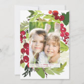 Een Botanische kerstvakantieflatkaart Kaart (Voorkant)