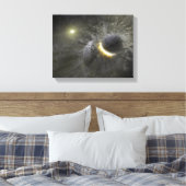 Een botsing tussen massieve objecten in de ruimte canvas afdruk (Insitu (Slaapkamer))