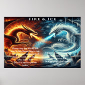 Een botsing van elementen: vuur en ijs poster (Voorkant)