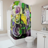 Een bouquet mooie bloemen in een moderne stijl douchegordijn (In situ)