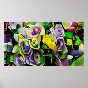 Een bouquet mooie bloemen in een moderne stijl poster