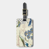 Een Bouquet van Blauwe Bloemen, Vogels en Butterfl Bagagelabel (Voorkant verticaal)