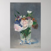 Een Bouquet van Bloemen in een vase  schilderij Poster (Voorkant)