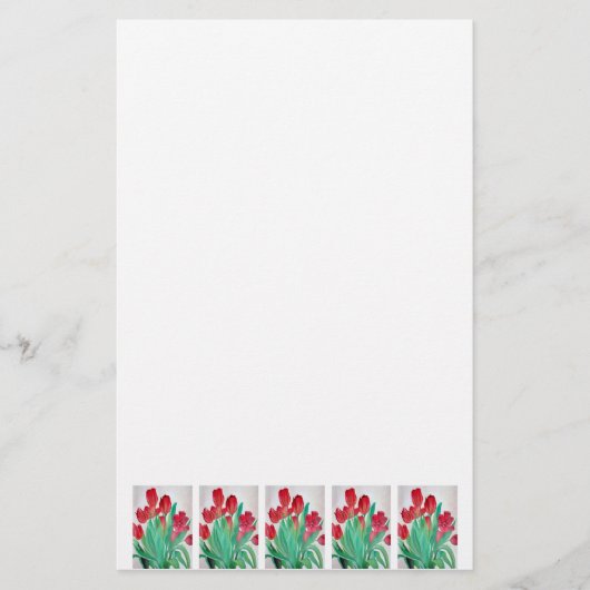Een Bouquet van Rode Tulpen Briefpapier (Voorkant)