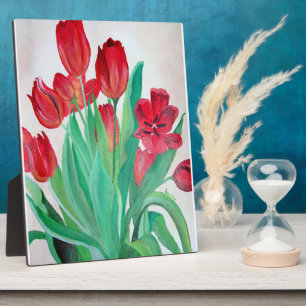 Een Bouquet van Rode Tulpen Fotoplaat