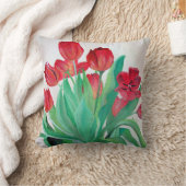 Een Bouquet van Rode Tulpen Kussen (Deken)
