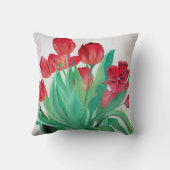 Een Bouquet van Rode Tulpen Kussen (Achterkant)