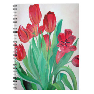 Een Bouquet van Rode Tulpen Notitieboek