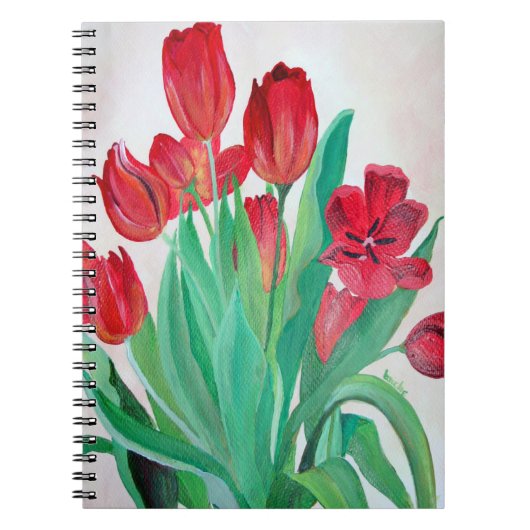 Een Bouquet van Rode Tulpen Notitieboek (Voorkant)