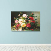 Een Bouquet van Rozen Canvas Afdruk (Insitu (Houten vloer))