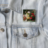 Een Bouquet van Rozen Vierkante Button 5,1 Cm (In situ)
