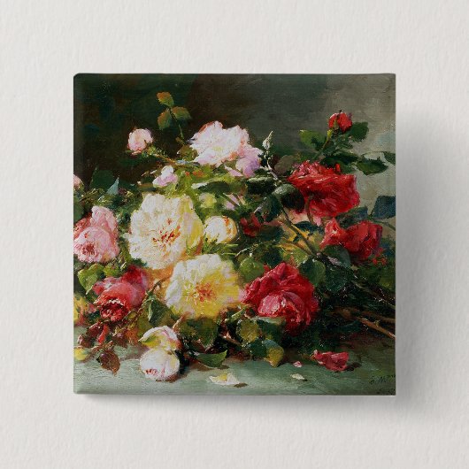 Een Bouquet van Rozen Vierkante Button 5,1 Cm (Voorkant)