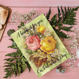 Een Bouquet voor jou op Valentijnsdag Victoriaans Feestdagen Kaart