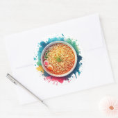 Een Bowl van Ramen Noodles Ronde Sticker (Envelop)