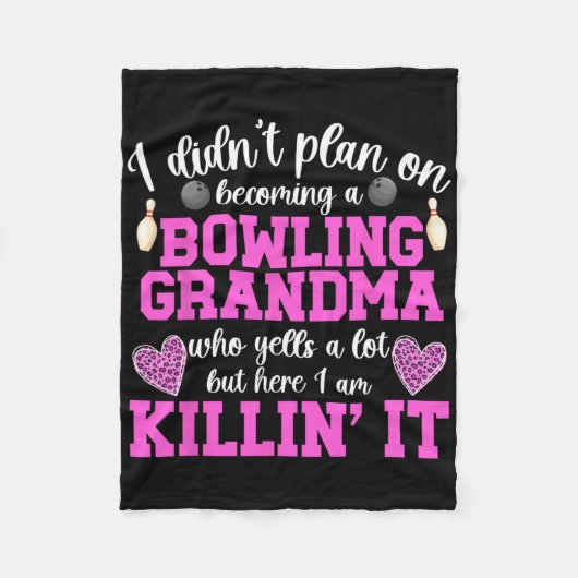 Een bowlingoma worden van een bowler-oma fleece deken (Voorkant)
