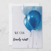 Een Boy Blue Balloon Baby shower. Kaart (Voorkant)