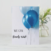 Een Boy Blue Balloon Baby shower. Kaart (Staand voorkant)
