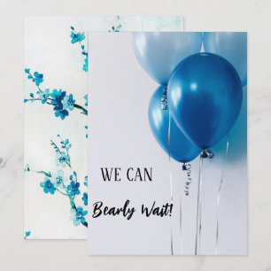 Een Boy Blue Balloon Baby shower. Kaart