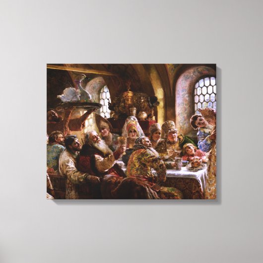 Een Boyar Wedding Feast door Konstantin Makovsky Canvas Afdruk (Voorkant)