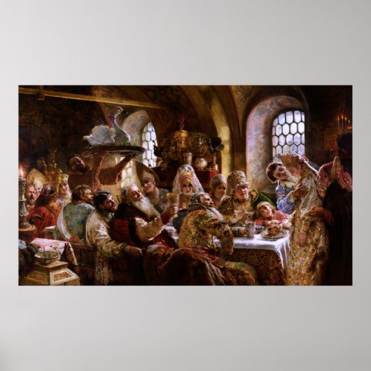 Een Boyar Wedding Feast door Konstantin Makovsky Poster (Voorkant)