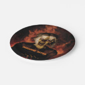 Een boze heks met pompoen. Halloween Papieren Bordje (Gekanteld)