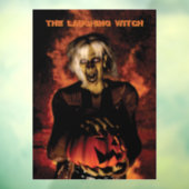 Een boze heks met pompoen. Halloween Raamsticker (Vel 3)