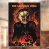 Een boze heks met pompoen. Halloween Raamsticker (Vel 2)