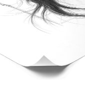 Een boze vrouw die potlood tekent kunst foto afdruk (Hoek)