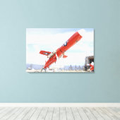 Een BQM-74E Chukar-drone klaar voor introductie Canvas Afdruk (Insitu (Houten vloer))