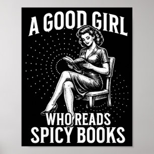 Een braaf meisje dat pikante boeken leest boekworm poster