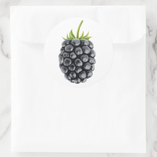 Eén braambes ronde sticker (Tas)