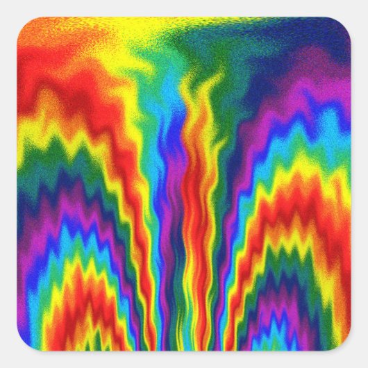 Een brand in een regenboog vierkante sticker (Voorkant)