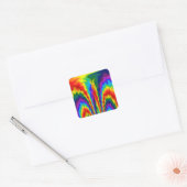 Een brand in een regenboog vierkante sticker (Envelop)