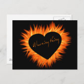 Een brandend vuurhart briefkaart (Voorkant / Achterkant)