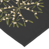 Een brandende Yule Log met Mistletoe Korte Tafelloper (Hoek)