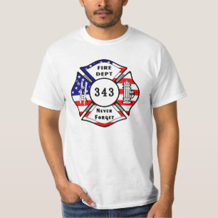Een brandweerman 9/11 vergeet nooit 343 t-shirt
