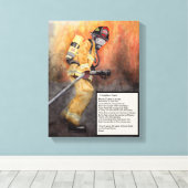 Een brandweerman gebed canvas kunst (Insitu (Houten vloer))