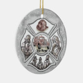 Een brandweerman, Maltees kruiskeramisch Ornament (Rechts)