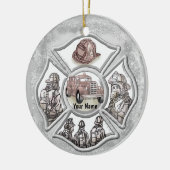 Een brandweerman, Maltees kruiskeramisch Ornament (Links)