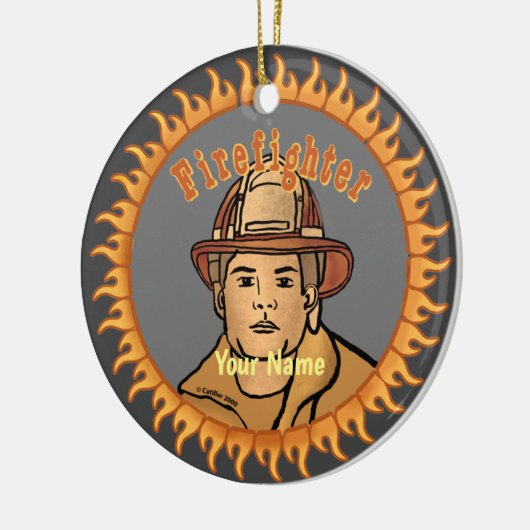 Een brandweerman ornament (Links)