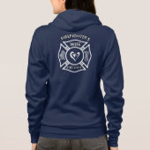 Een brandweerman, vrouw Maltees hart Hoodie (Achterkant)