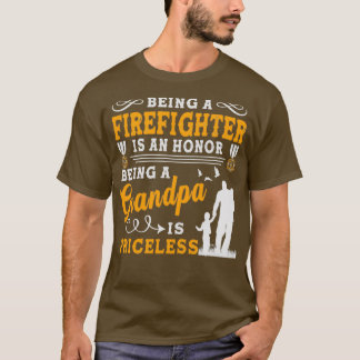 Een brandweerman zijn is een eer om opa te zijn is t-shirt