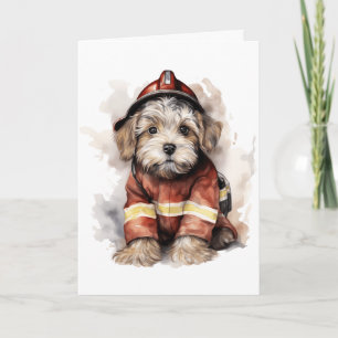 Een brandweerman's beste vriend hond brandweerman  kaart