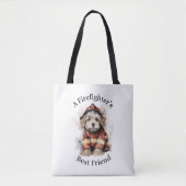 Een brandweerman's beste vriend hond brandweerman tote bag (Voorkant)