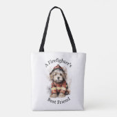 Een brandweerman's beste vriend hond brandweerman tote bag (Achterkant)