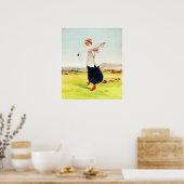 Een Braw Brassie -  Golf-Waterverf afdrukken Poster (Keuken)