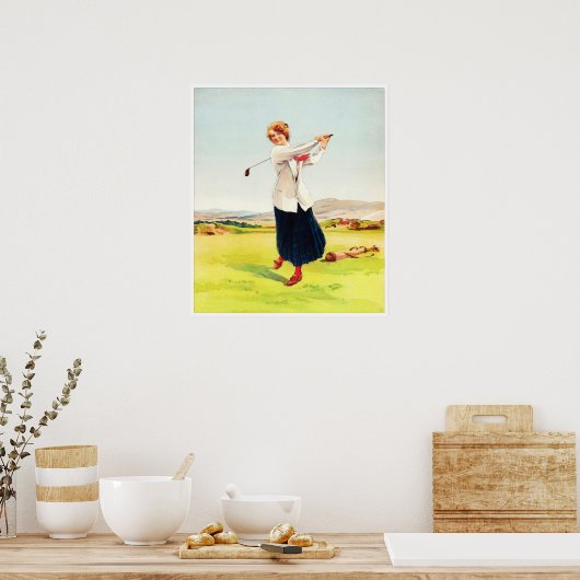 Een Braw "Brassie" - golfkunst print (Keuken)