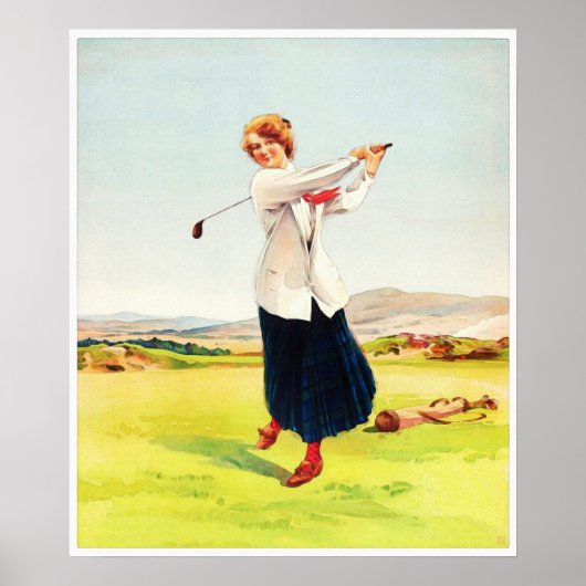 Een Braw "Brassie" -  golfkunst print (Voorkant)