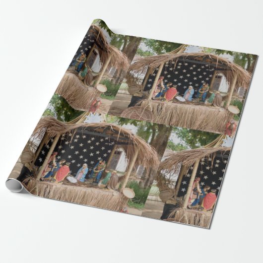 Een Braziliaanse Creche, de Nativiteit. Cadeaupapier (Uitgerold)